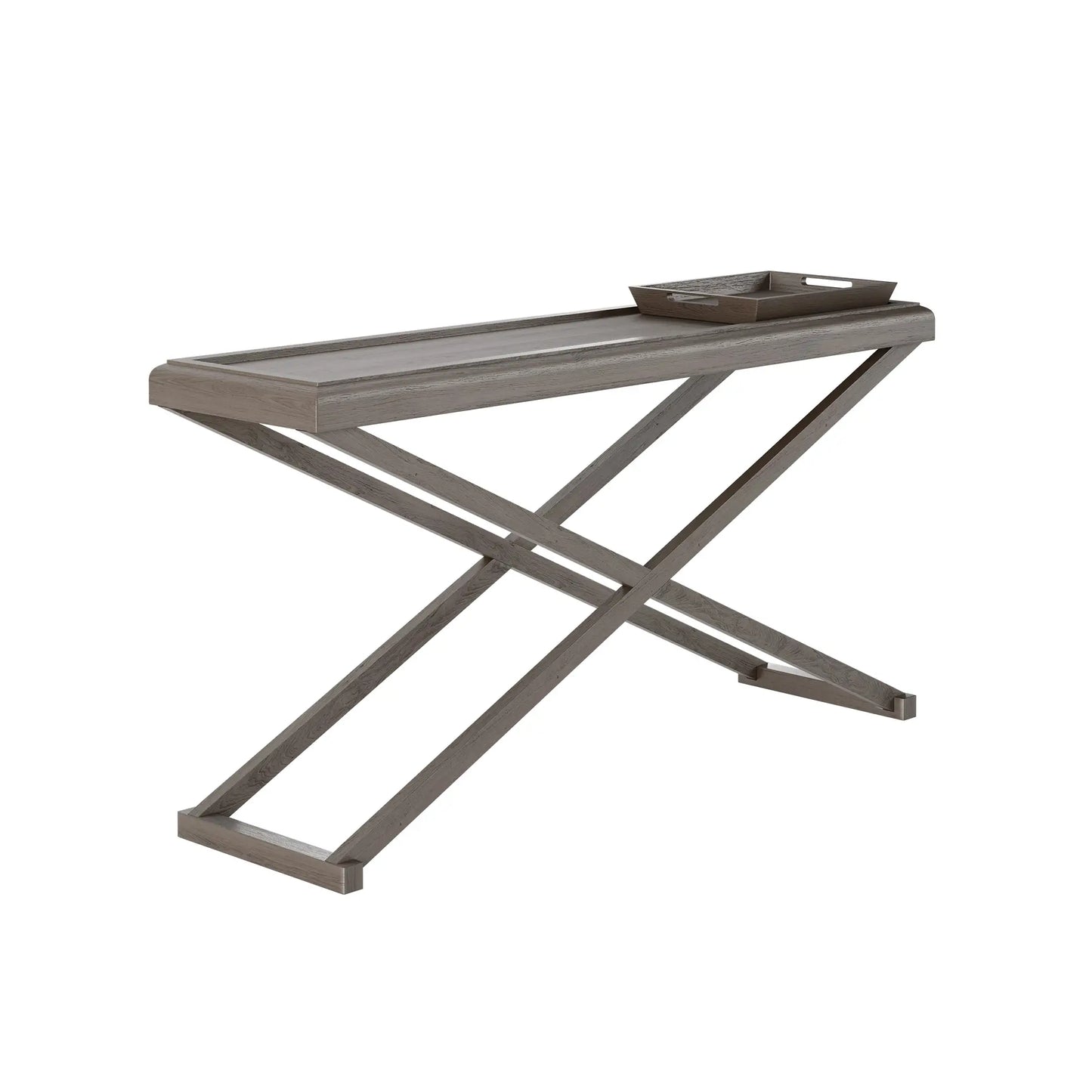 bentley-wooden-console-table-with-crossed-legs-and-wooden-tray-at-albury-house-interiors
