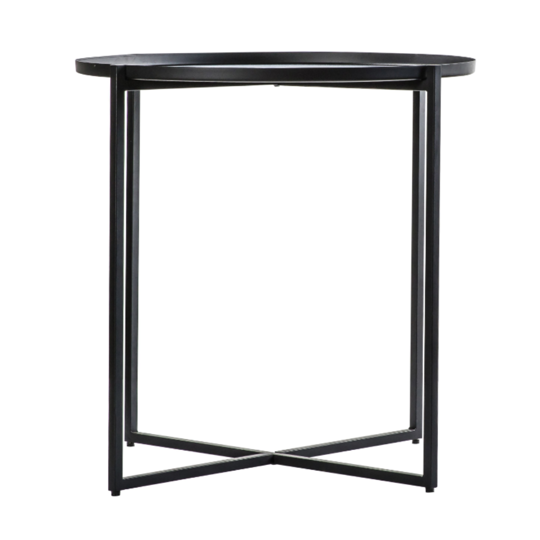 Black Round Side Table