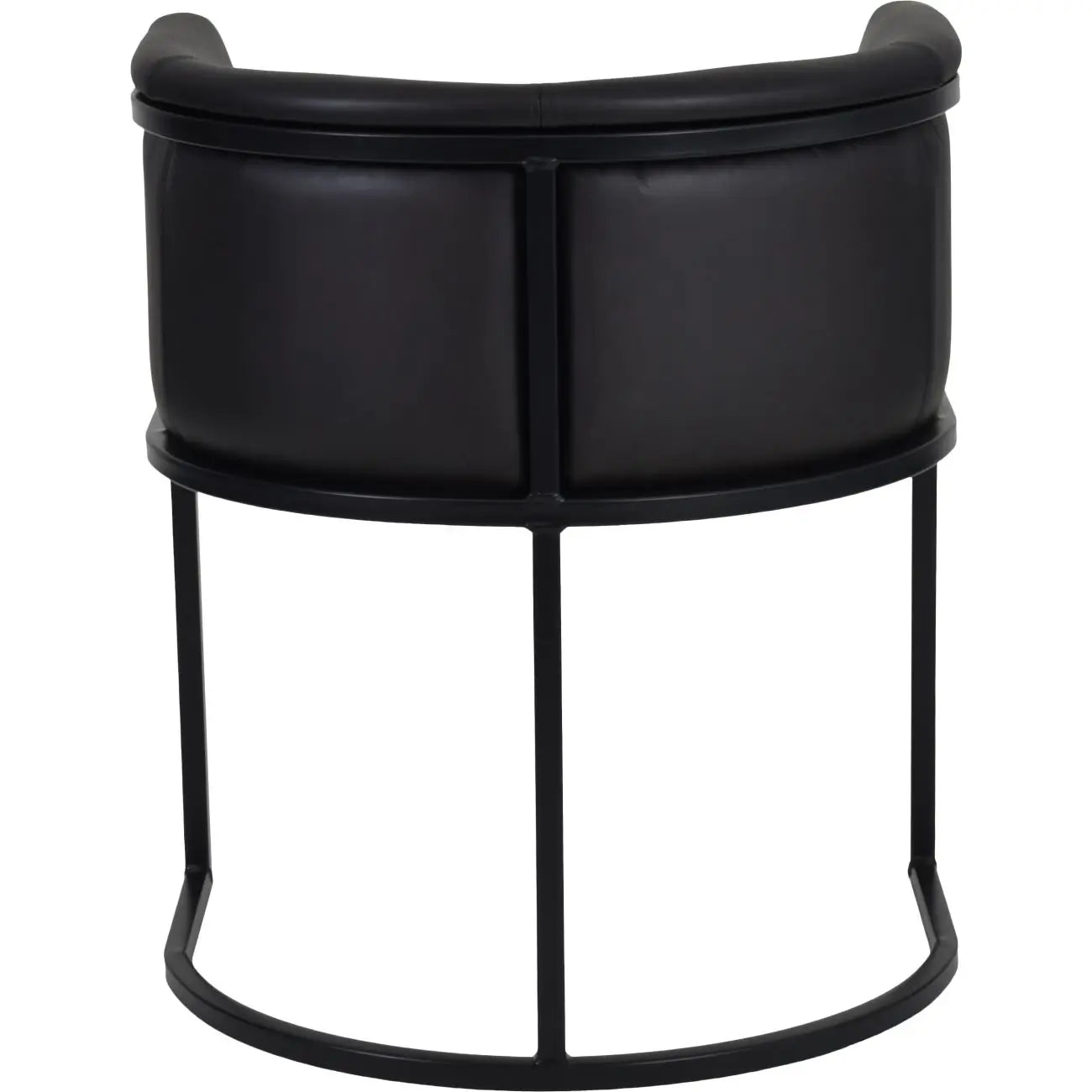 black-leather-round-tub-chair-with-black-frame-at-albury-house-interiors
