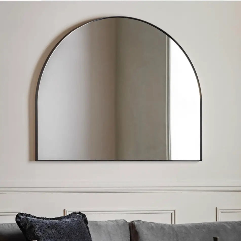 black-overmantle-semi-circle-wall-mirror-matte-black-frame-at-albury-house-interiors