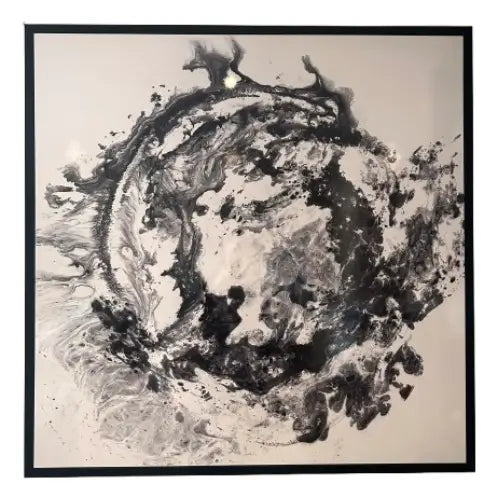 black-and-white-gloss-galaxy-swirls-artwork-in-black-pine-frame-at-albury-house-interiors