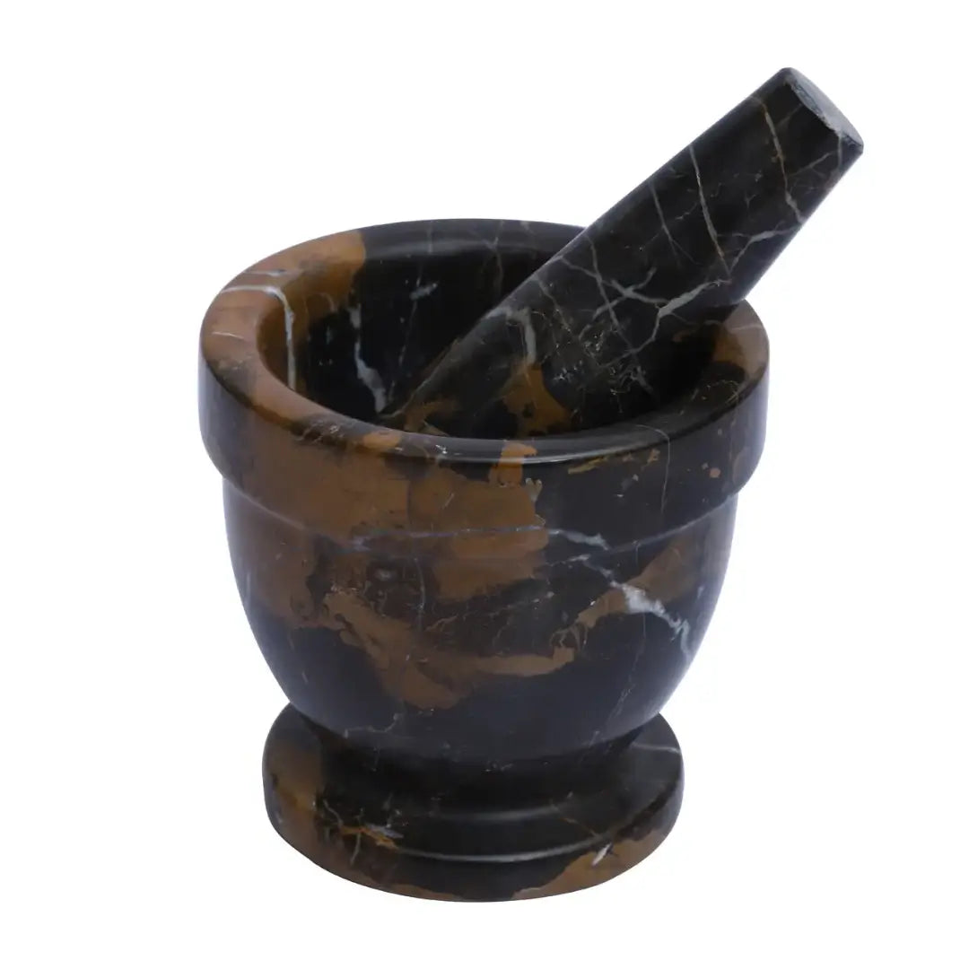 black-and-gold-natural-marble-mortar-and-pestle-at-albury-house-interiors 