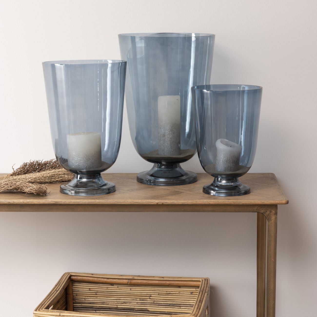 Blue Hurricane Vases