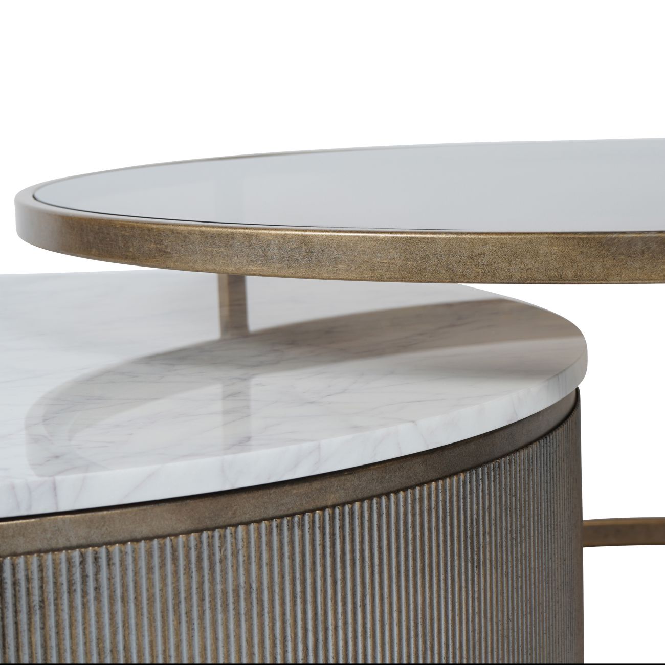 Bronze & Marble Coffee Table Set