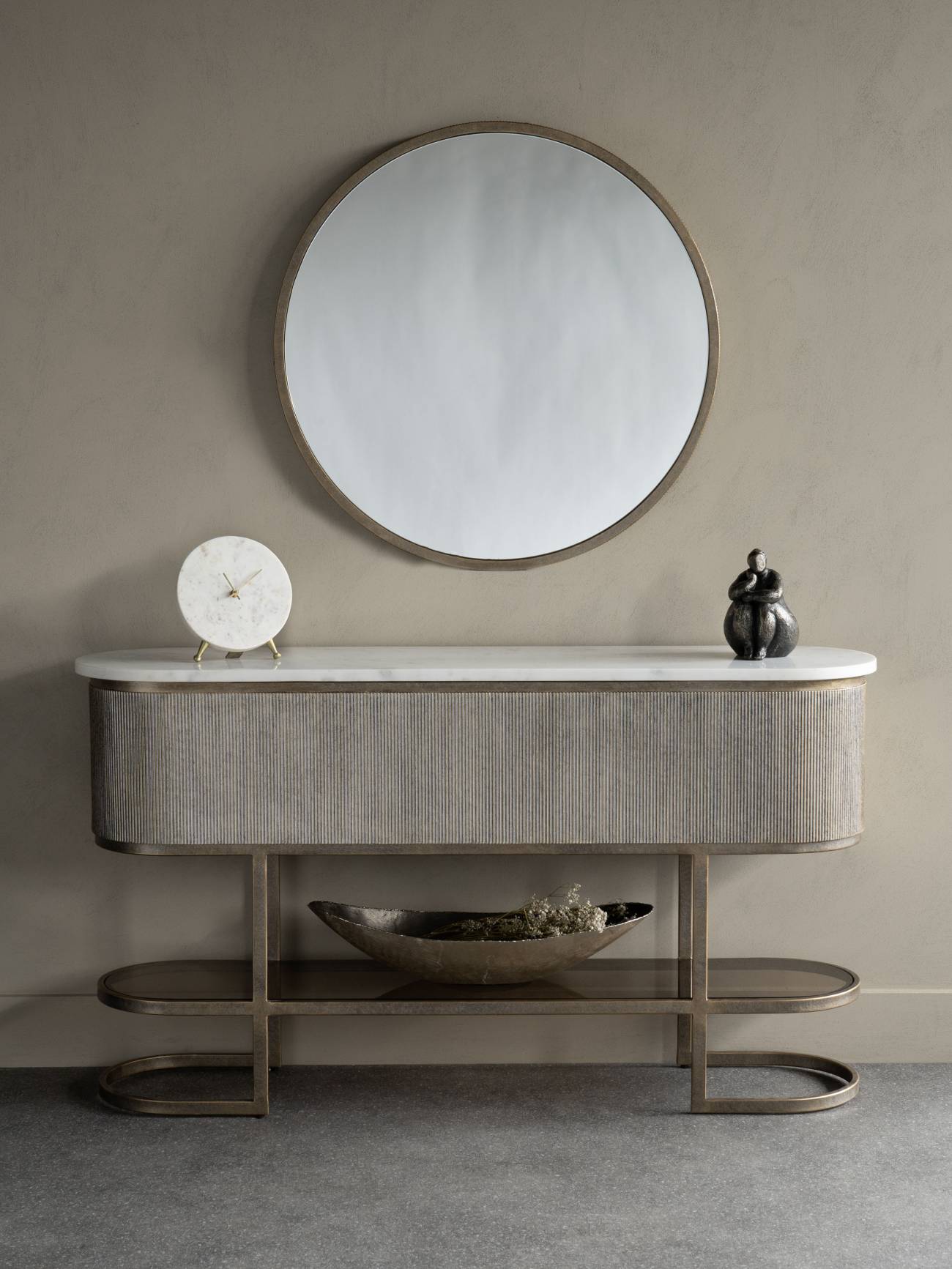 Bronze & Marble Console Table