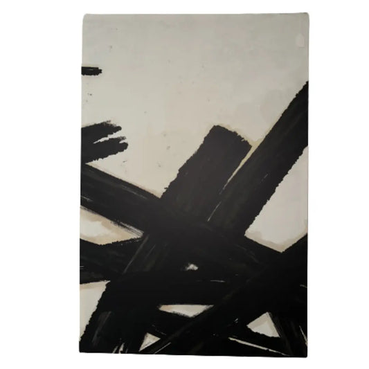 Black and white monochrome canvas art work, portrait orientation. Beautiful in a wide range of interiors and colour schemes. Available to purchase from Albury House Interiors. 