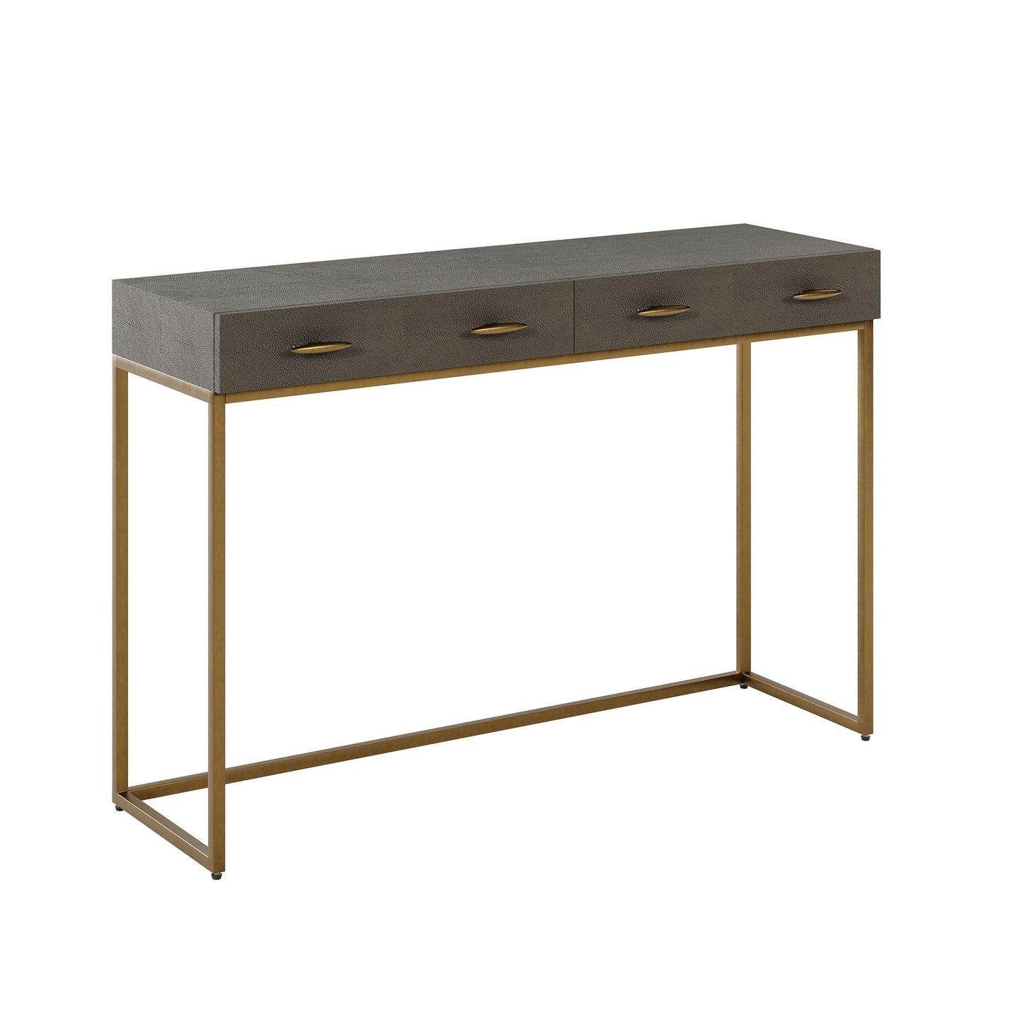 Grey Shagreen Brass Console