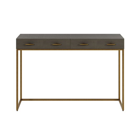 Grey Shagreen Brass Console