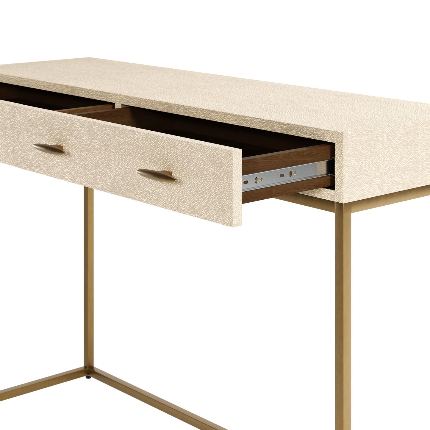 Ivory Shagreen Brass Console