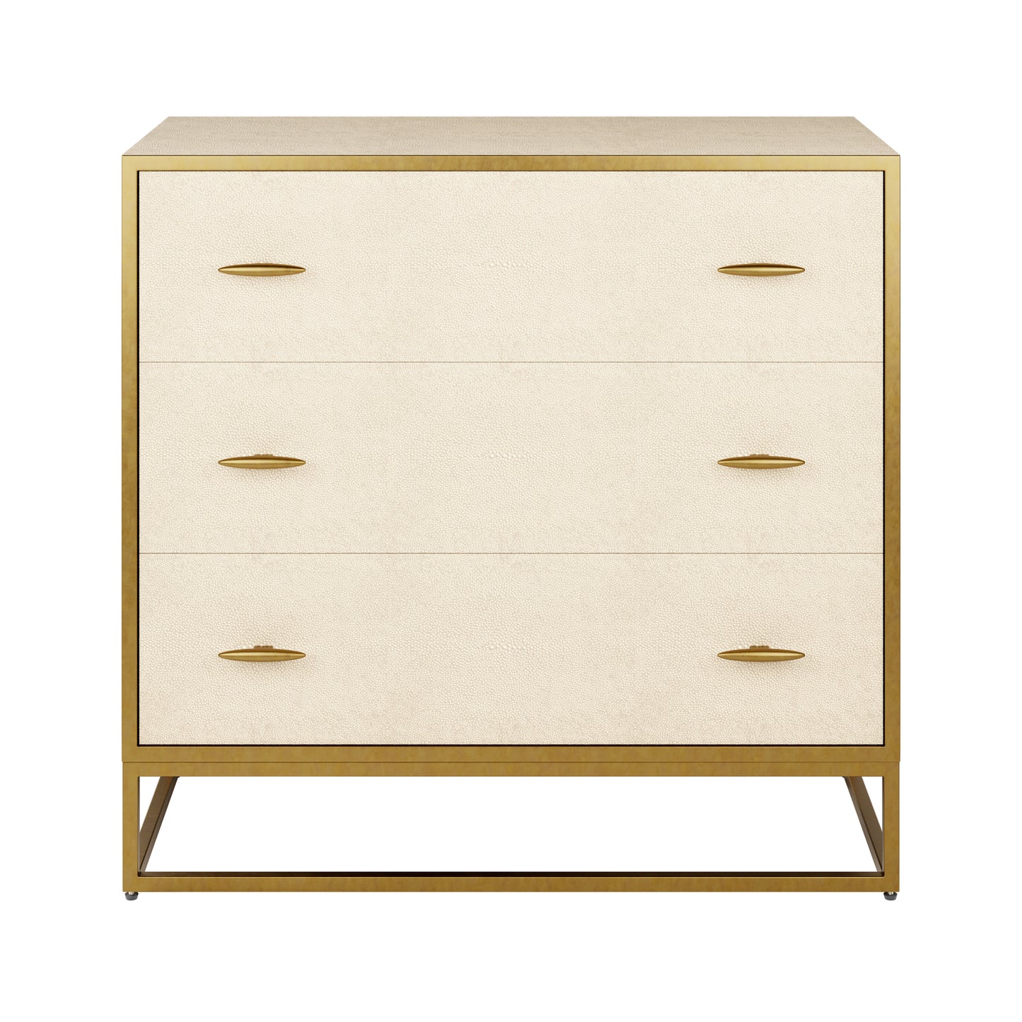 Ivory Shagreen Brass Chest Of Drawers