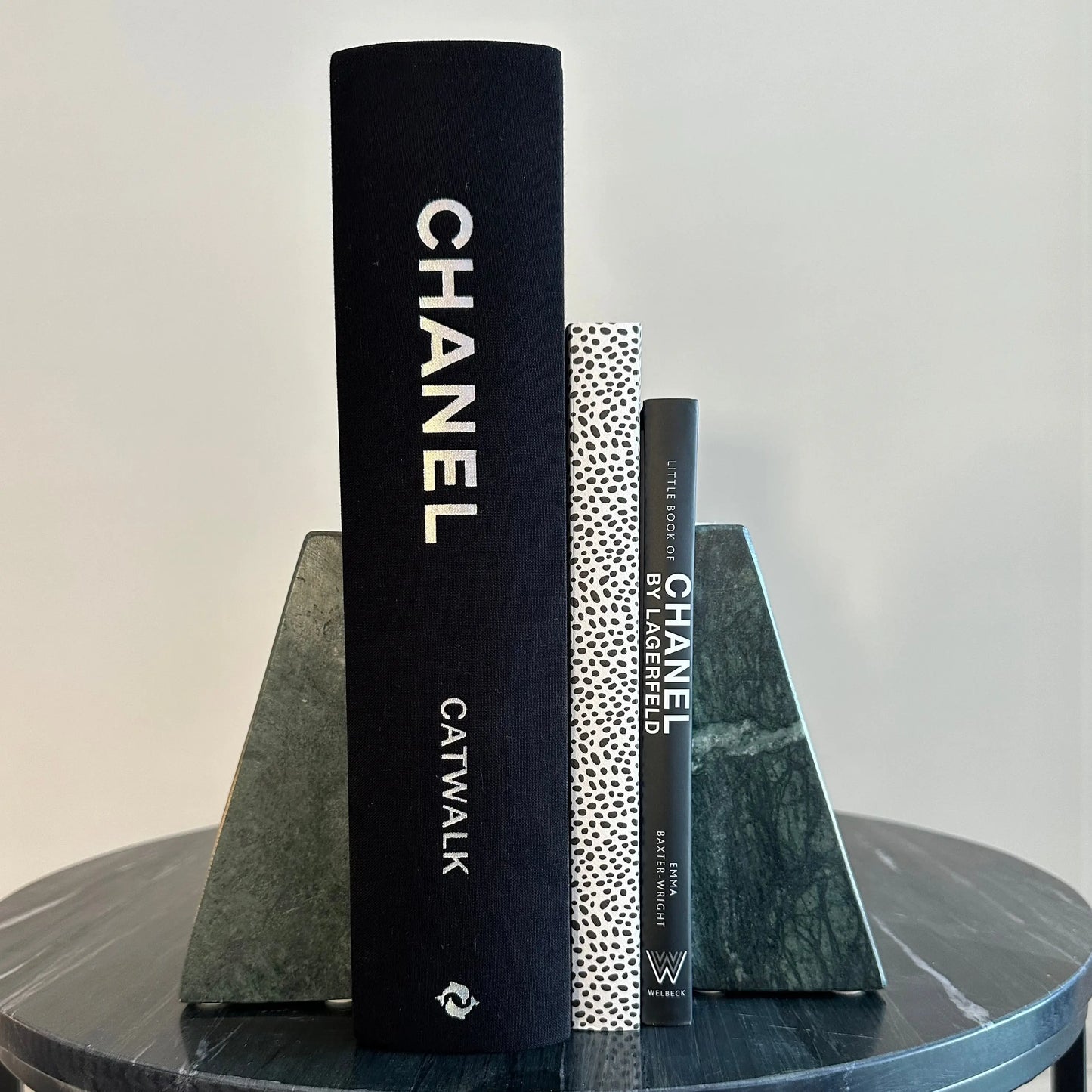 Chanel Catwalk and Little Book of Chanel by Lagerfeld black hardback coffee table books, available to purchase at Albury House Interiors. Interior designer accessories. 