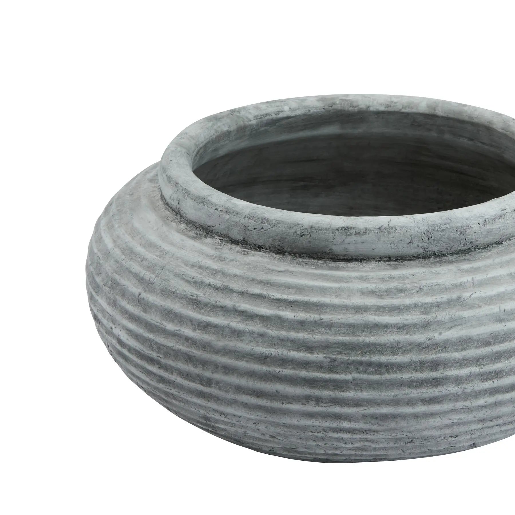 chester-grey-round-ribbed-planter-plant-pot-at-albury-house-interiors 