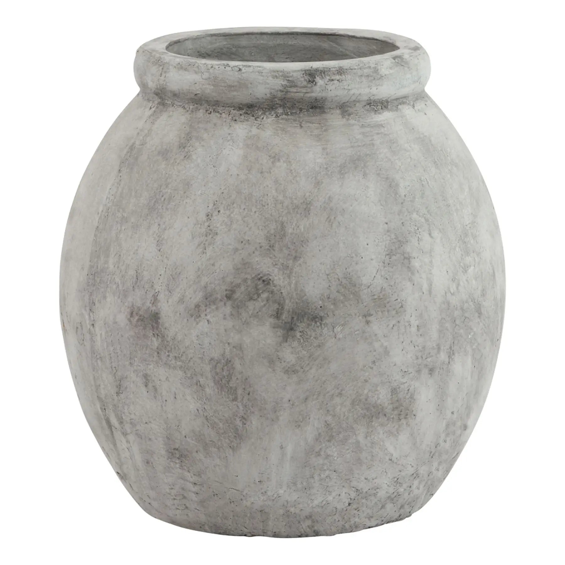 chester-light-grey-distressed-jar-shaped-planter-at-albury-house-interiors