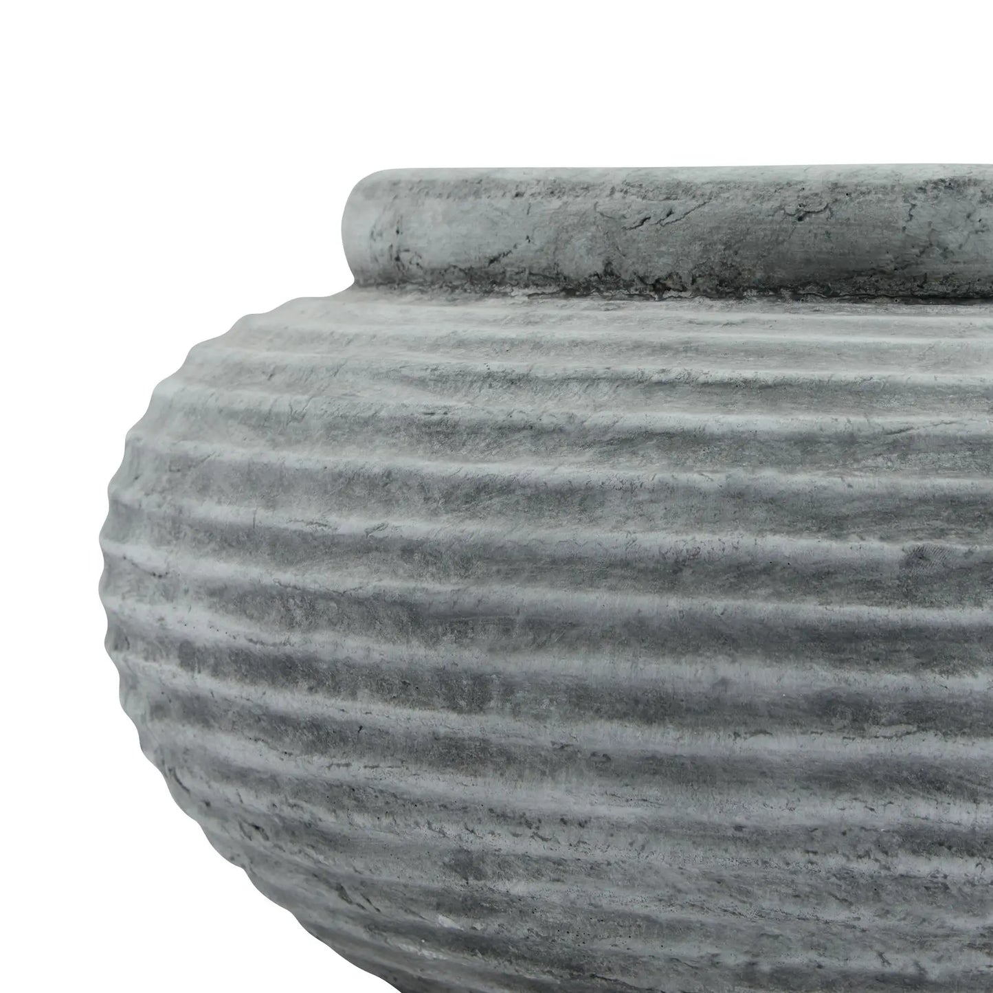 chester-grey-round-ribbed-distressed-planter-at-albury-house-interiors 