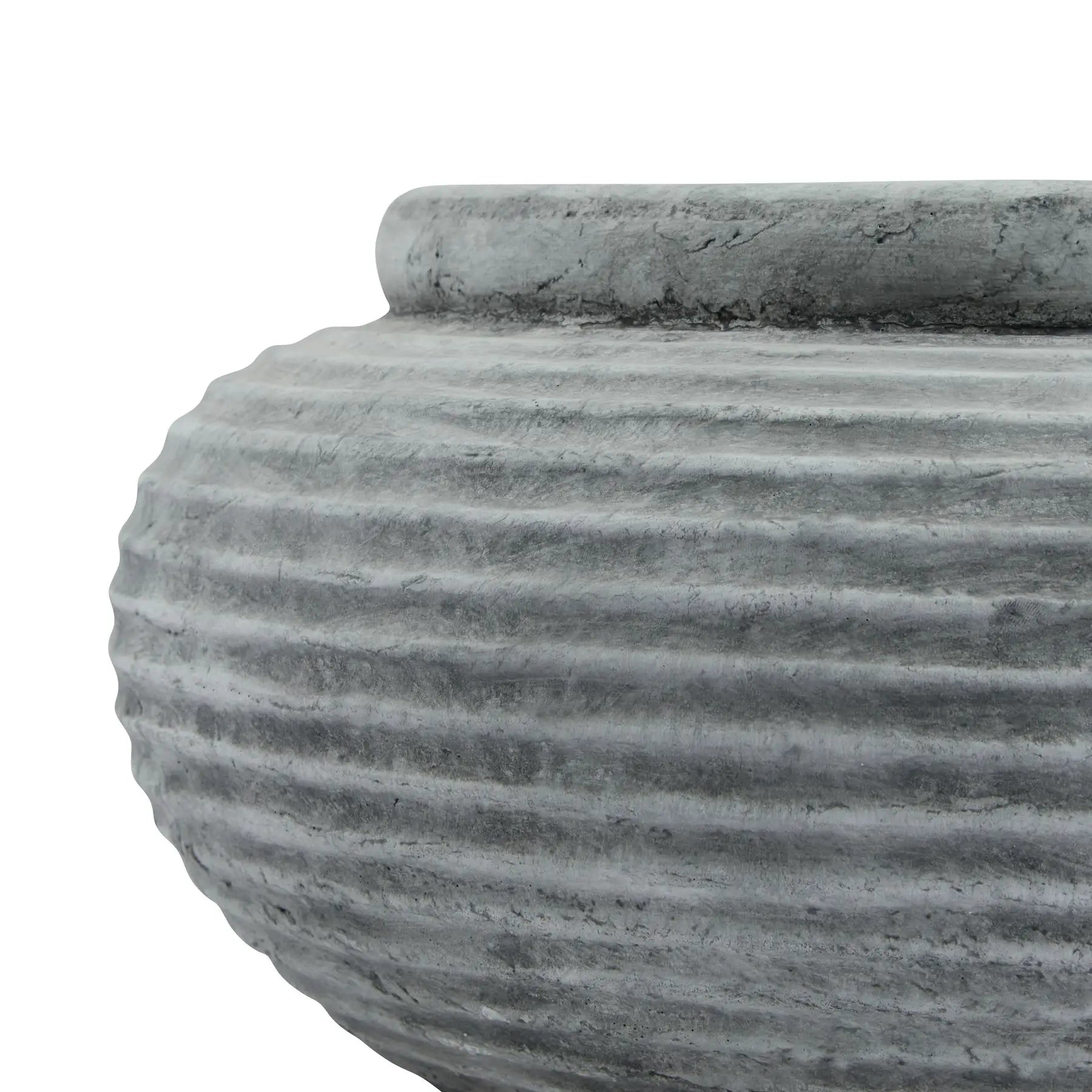 chester-grey-round-ribbed-distressed-planter-at-albury-house-interiors 