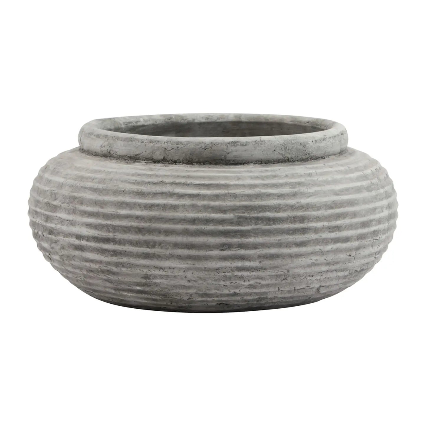 chester-grey-round-ribbed-planter-at-albury-house-interiors 