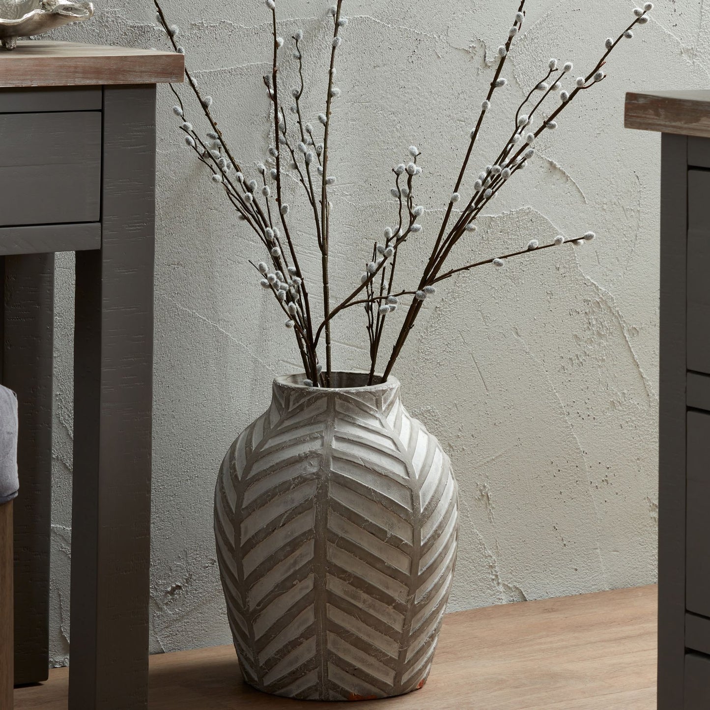 Chevron Stone Vase