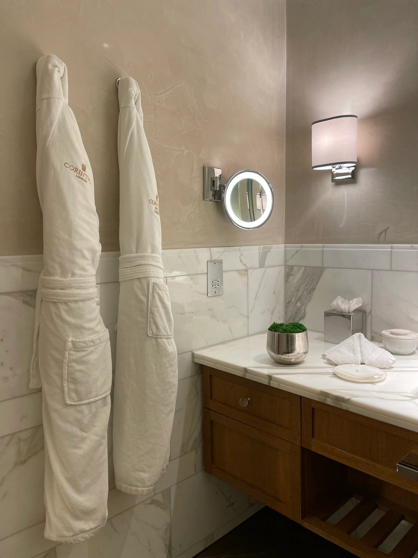 the-corinthia-hotel-london-chrome-preserved-moss-bowl-in-bathroom-suite-albury-house-interiors