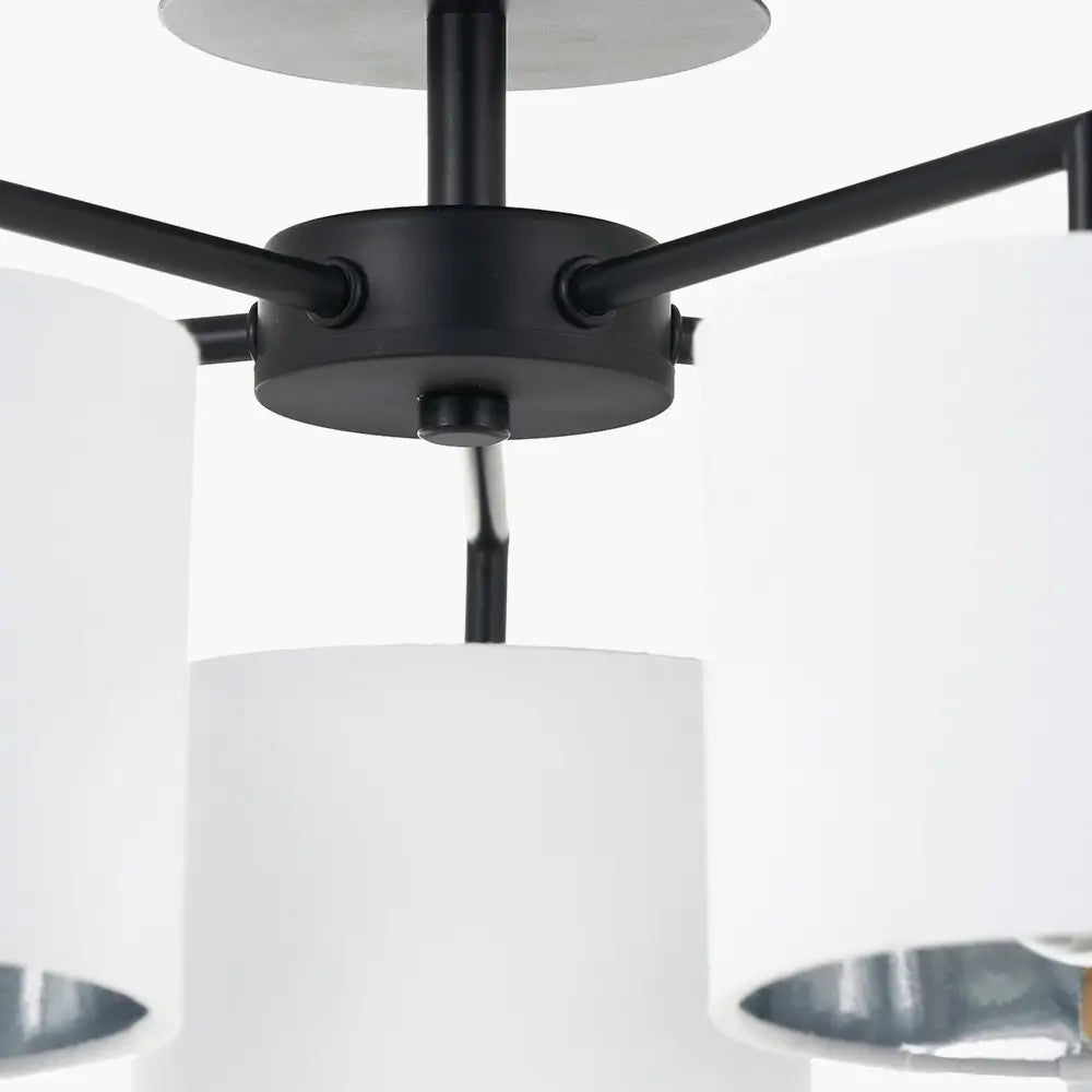 kenny-matt-black-5-arm-ceiling-light-wit-white-shades-and-metallic-inserts-at-albury-house-interiors