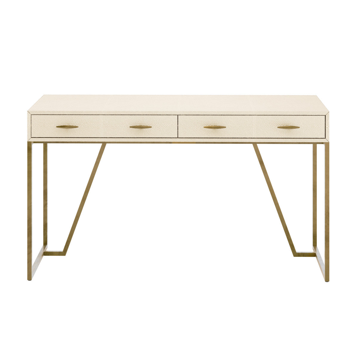 Ivory Shagreen Brass Desk Console