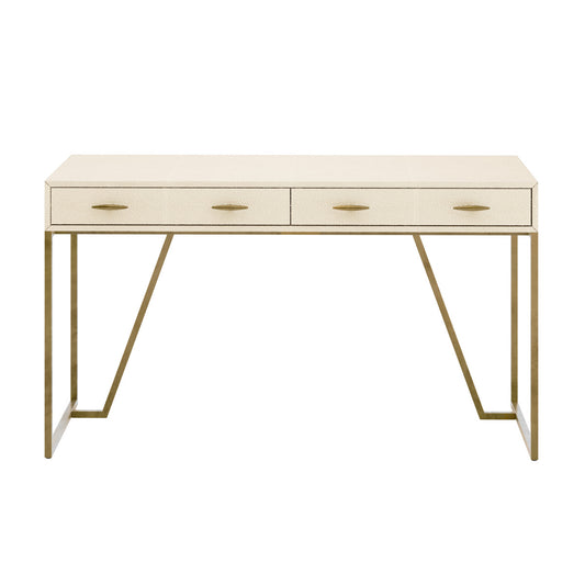 Ivory Shagreen Brass Desk Console