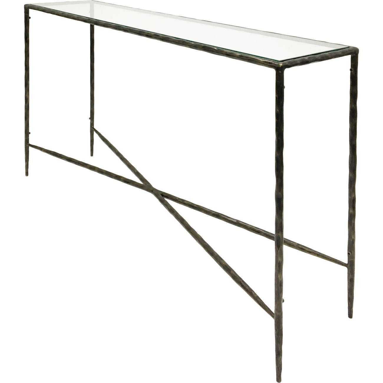 Dark Bronze Hammered Console Table