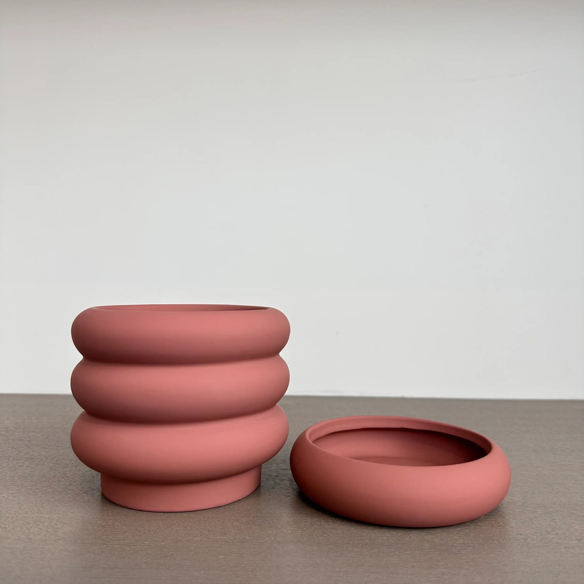 dusky-pink-soft-touch-matte-bubble-retro-plant-pot-with-saucer-at-albury-house-interiors-shop