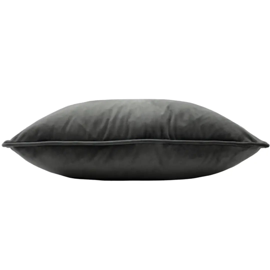 embroidered-bumble-bee-cushion-in-charcoal-grey-velvet-at-albury-house-interiors