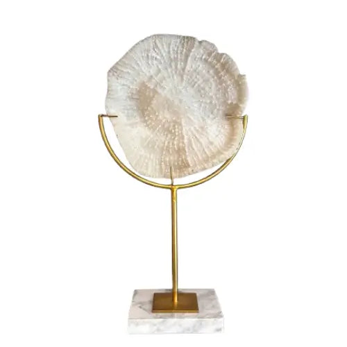 faux-cream-coral-on-gold-stand-with-white-marble-base-at-albury-house-interiors