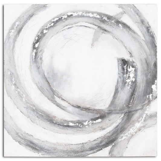 grey-and-white-monochrome-swirls-artwork-on-square-canvas-at-albury-house-interiors-essex
