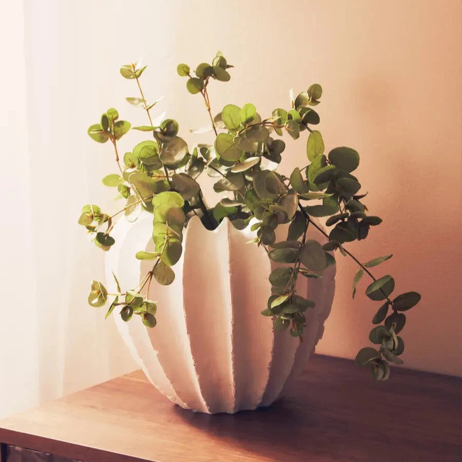 hamilton-white-ridged-porcelain-tapered-vase-with-eucalyptus-at-albury-house-interiors