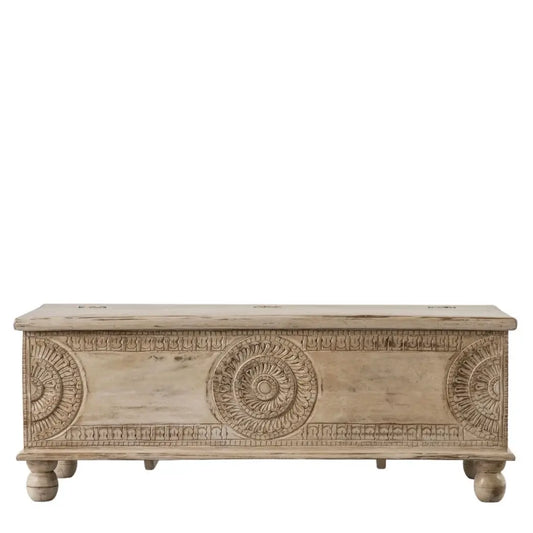 hanoi-hand-carved-mango-wooden-bench-with-beautiful-details-and-round-feet-in-neutral-beige-colour-with-storage-at-albury-house-interiors-homewares-shop-essex-hertfordshire