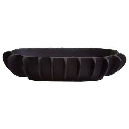 harlem-black-aluminium-oval-bowl-with-lined-detailing-at-albury-house-interiors