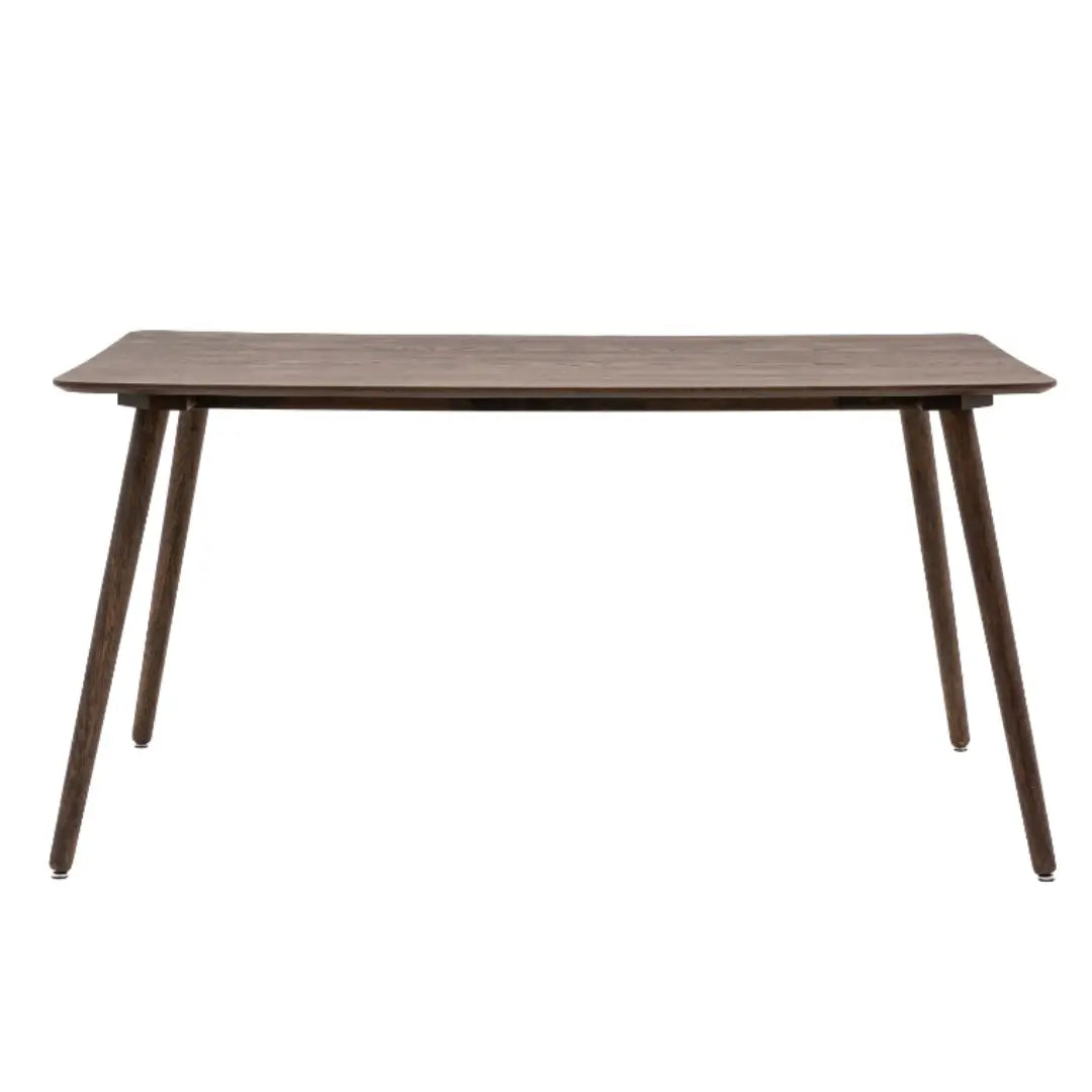 Haze dark wooden veneered dining table with matching legs, in sizes small and large. Available to purchase at Albury House Interiors. 