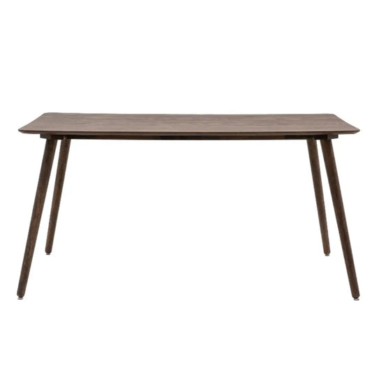 Haze dark wooden veneered dining table with matching legs, in sizes small and large. Available to purchase at Albury House Interiors. 