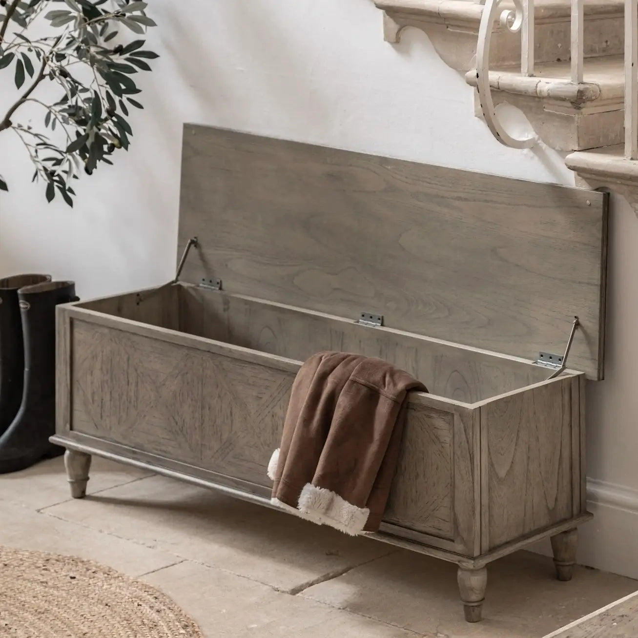 holborn-hall-bench-storage-chest-with-lifting-top-inlaid-parquet-pattern-with-brushed-finish-crafted-from-mindy-wood-at-albury-house-interiors-furniture-shop-in-essex-hertfordshire