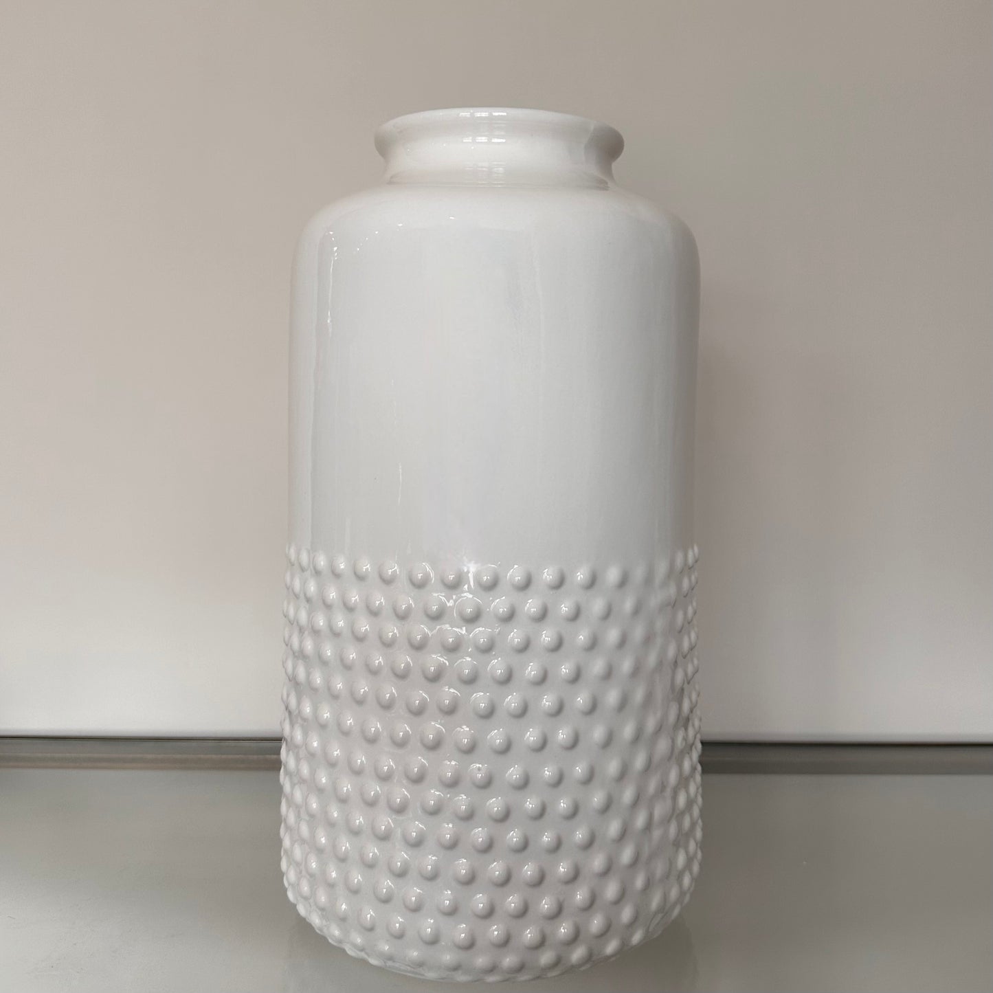 White Dimple Vase