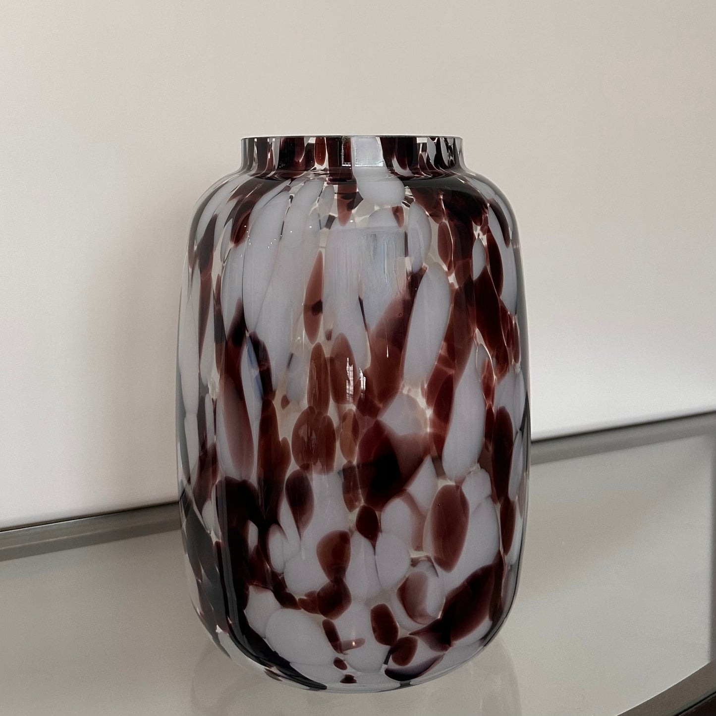 Brown Mottled Glass Vase