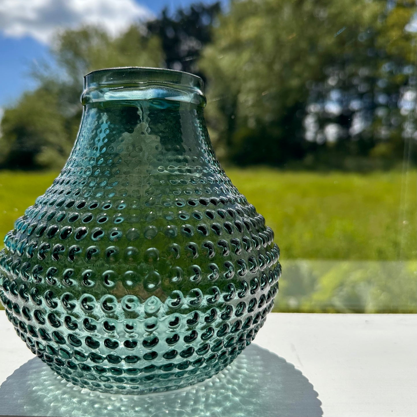 Green Dotted Bud Vase