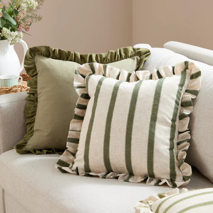 Issie Ruffle Cushion Sage