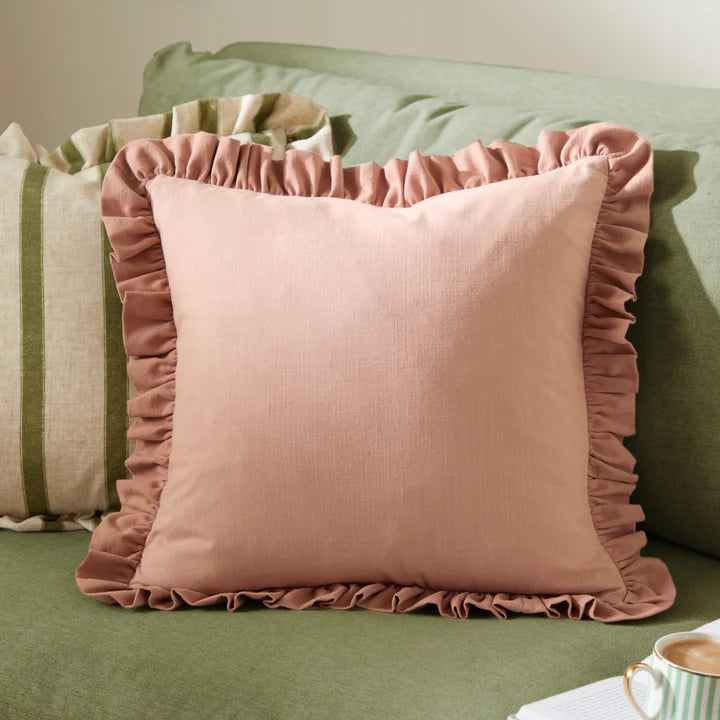 Issie Ruffle Cushion Rose