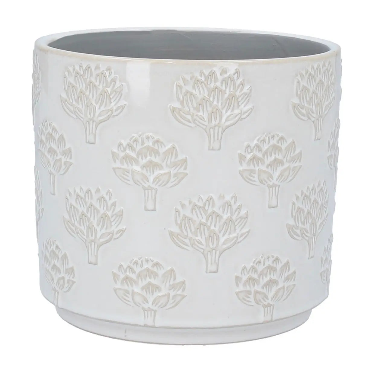large-white-stoneware-plant-pot-cover-with-white-artichokes-by-gisela-graham-at-albury-house-interiors 