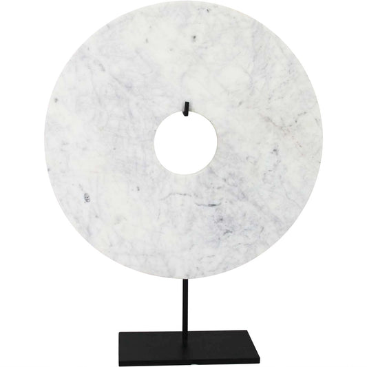 Marble Disc On Black Stand