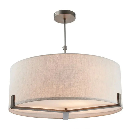 Minnesota round ceiling light, dark brushed bronze with 3 lightbulbs, finished with a linen effect lampshade at Albury House Interiors 
