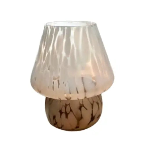 blown-glass-mottled-mushroom-hurricane-lamp-candleholder-in-white-and-amber-peach-at-albury-house-interiors