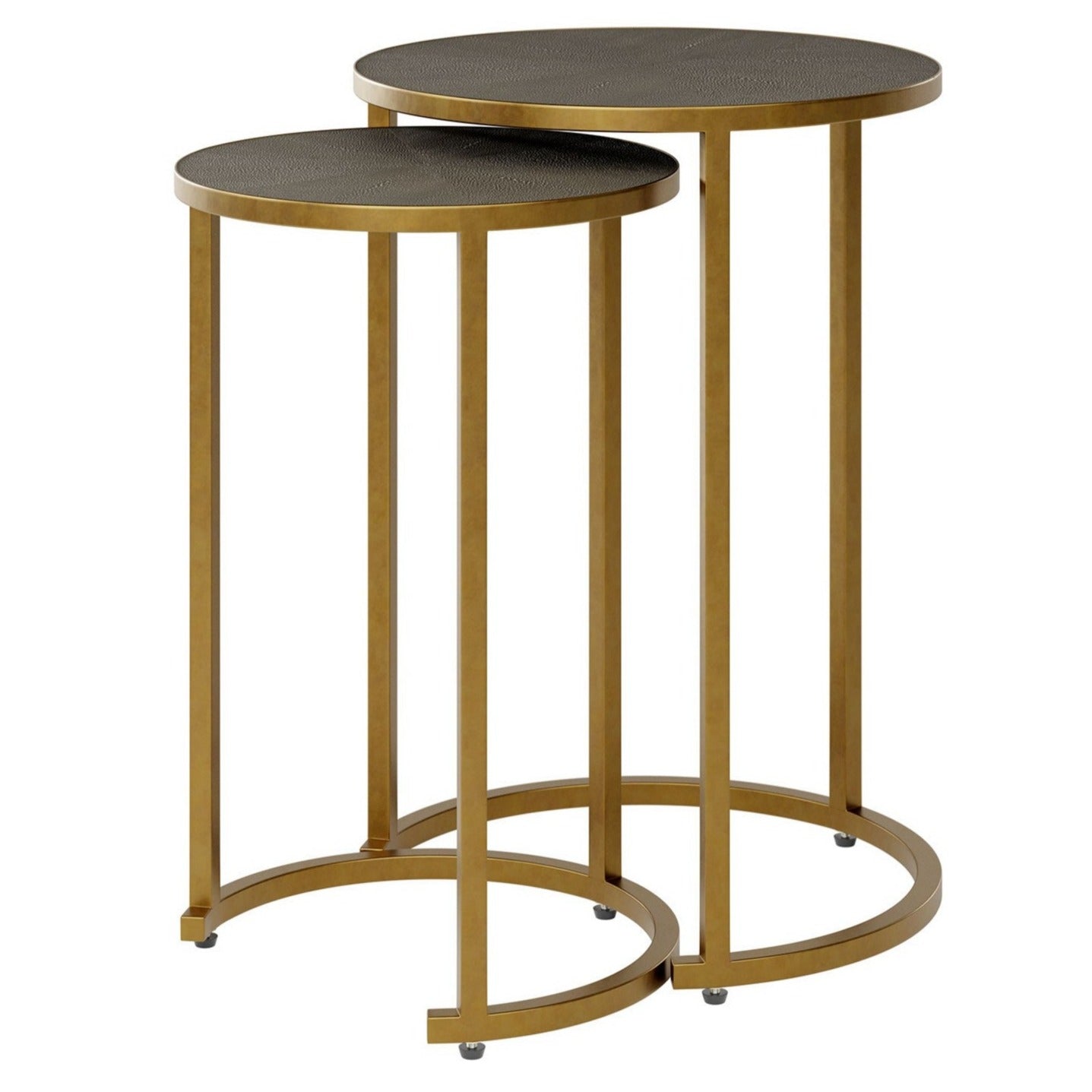 Grey Shagreen Side Table Set