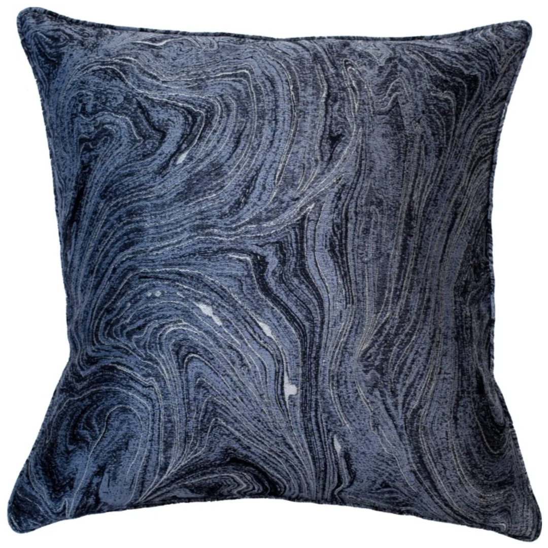 Navy Swirl Cushion