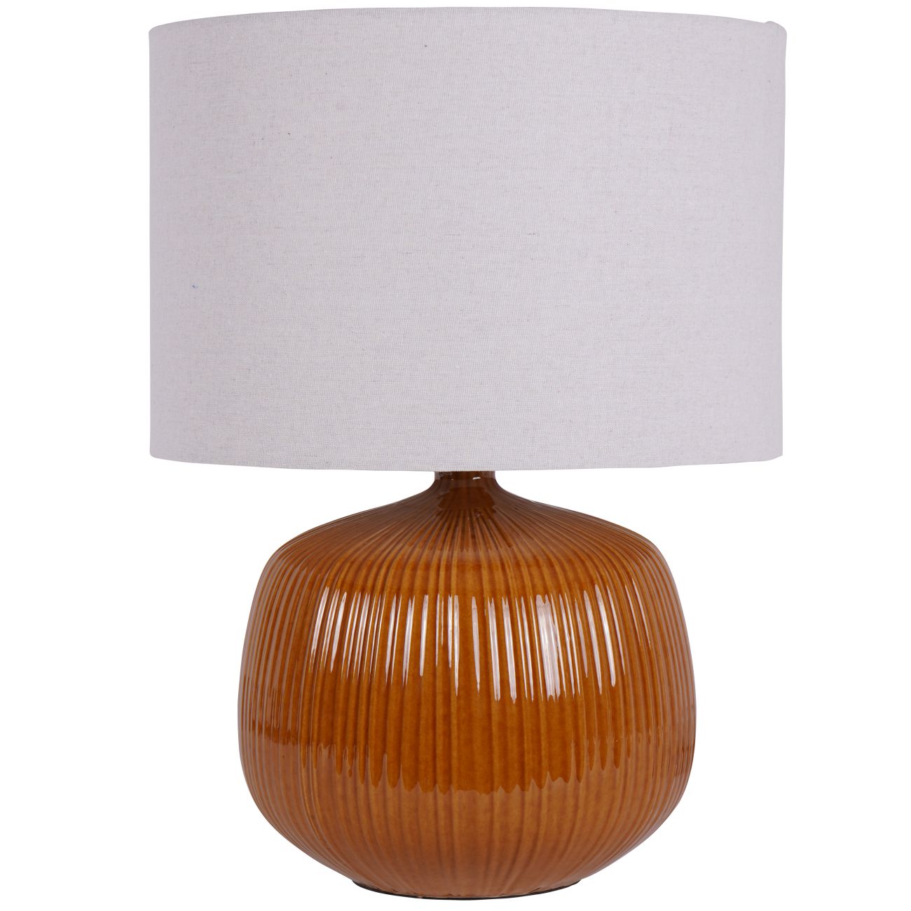 Ochre Ribbed Lamp