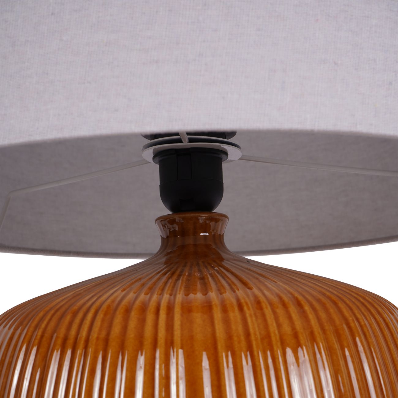 Ochre Ribbed Lamp