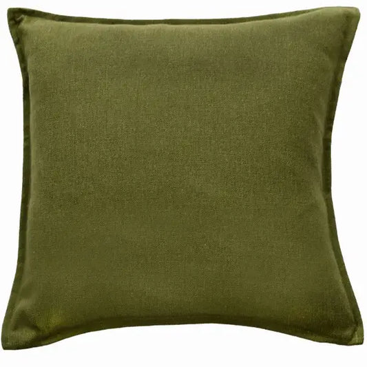 olive-green-linen-square-cushion-with-feather-cushion-pad-at-albury-house-interiors